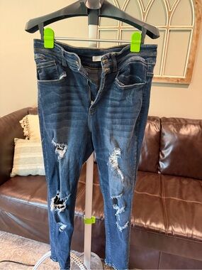 KanCan Dark Blue Distressed Skinny Jeans